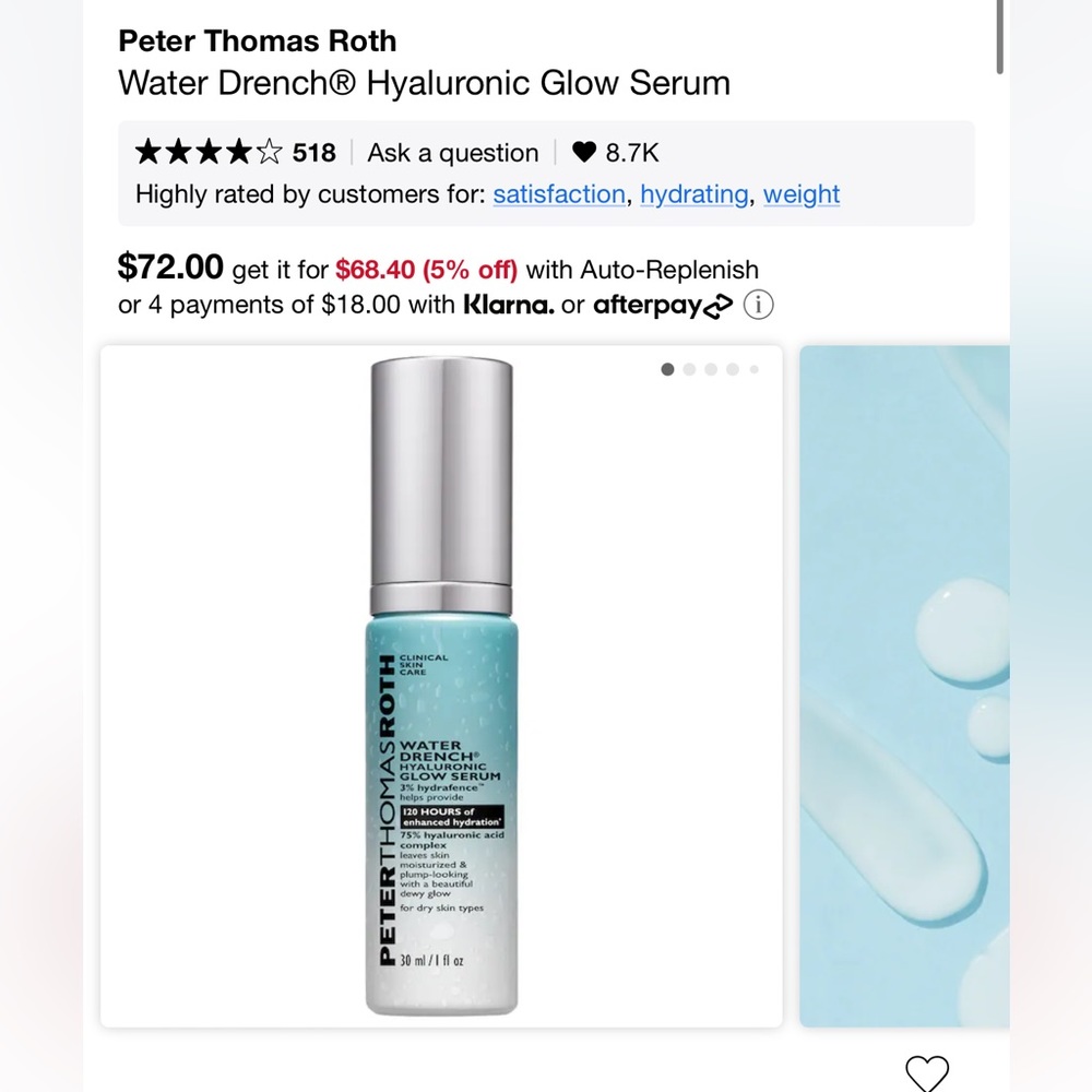 Peter Thomas Roth Water Drench Hyaluronic Glow Serum